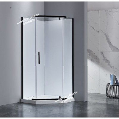 Shower Glass - Bay Series 2 Sides 1000X1900mm Pivot Door Black